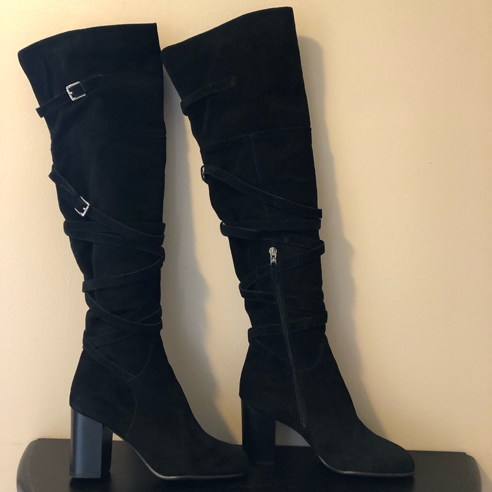 Sam Edelman”Sable”Black Suede Over the Knee Boots,Size-8.5,Measurements in Pics